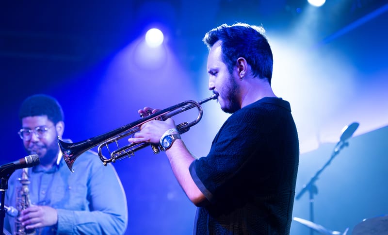 Devin Daniels and Julien Knowles; performance at Lodge Room, December 2023.