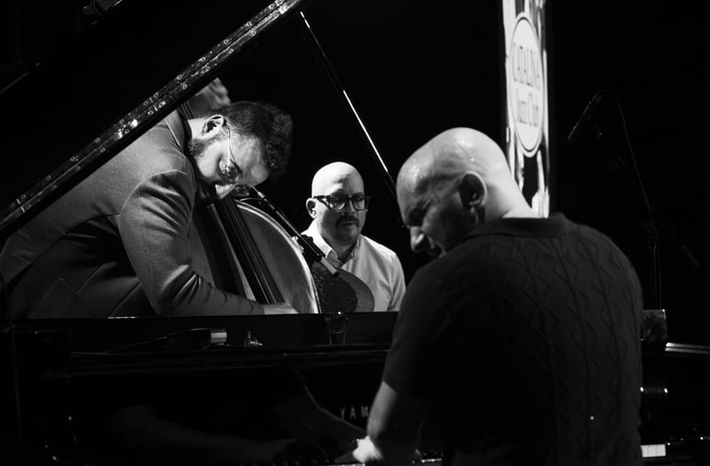 Luca Alemanno, Max Haymer, and Rick Montalbano; performance at Catalina Jazz Club, February 2024.
