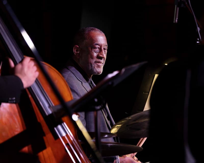 Roy McCurdy; performance at Vibrato, April 2024.
