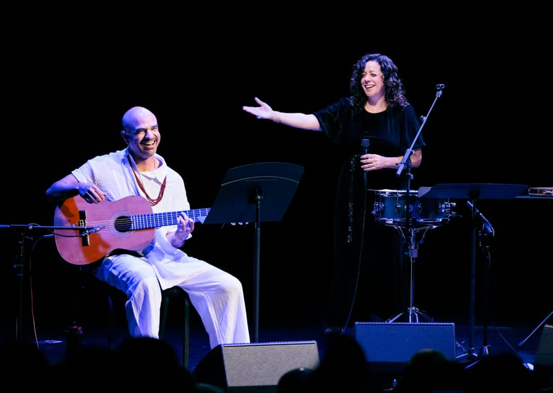 Luciana Souza and Marcel Camargo; performance at The Nimoy, April 2026.
